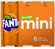 Fanta Orange Soft Drink Mini Cans 6 x 250ml - Cafe Supply