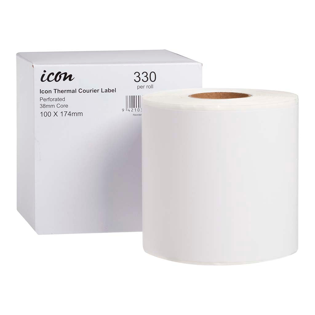 Icon Thermal Courier Label Perforated 100x174mm 330 Labels - Cafe Supply