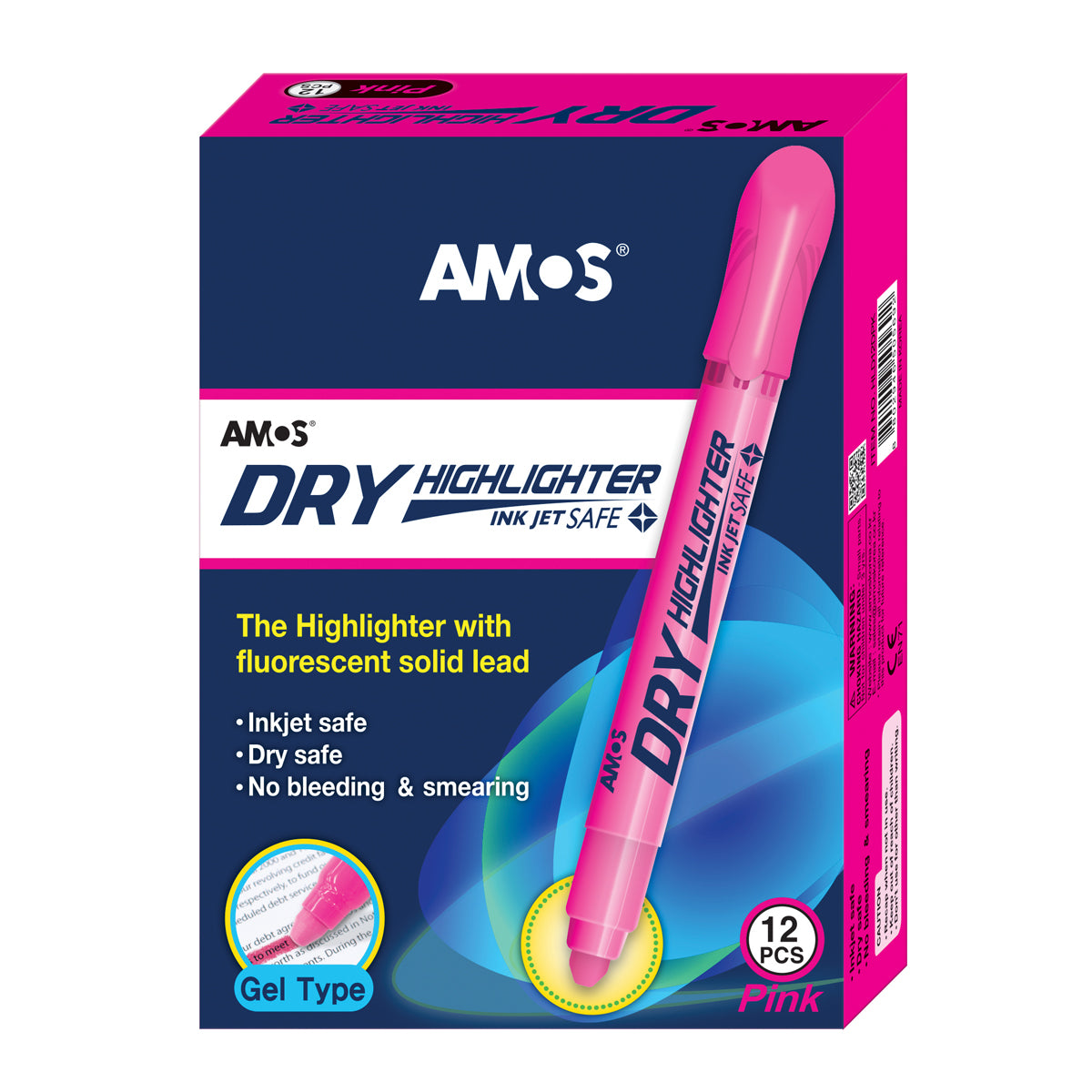Amos Dry Highlighter Fluoro Pink - Cafe Supply