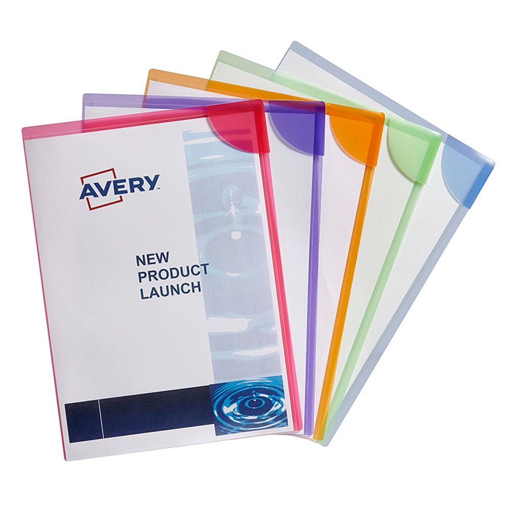 Avery Colour Lock Files A4 Assorted Pack 5 - Cafe Supply