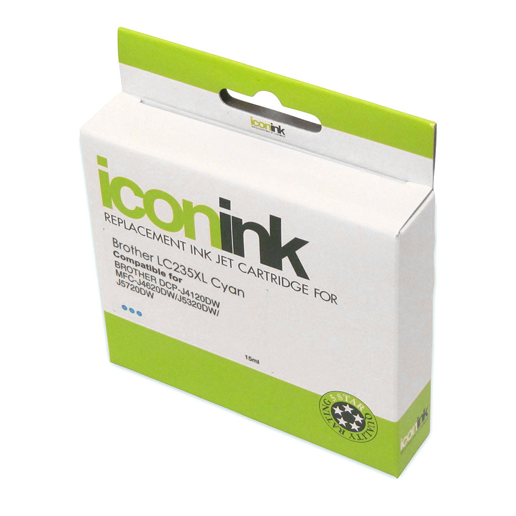 Icon Compatible Brother LC235XL Cyan Ink Cartridge - Cafe Supply