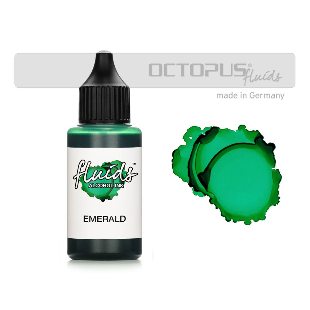 Octopus Fluids Alcohol Ink Emerald Green 30ml - Cafe Supply