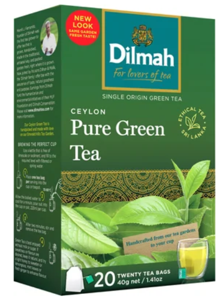 Dilmah Ceylon Pure Green Tea Bags 20pk - Cafe Supply