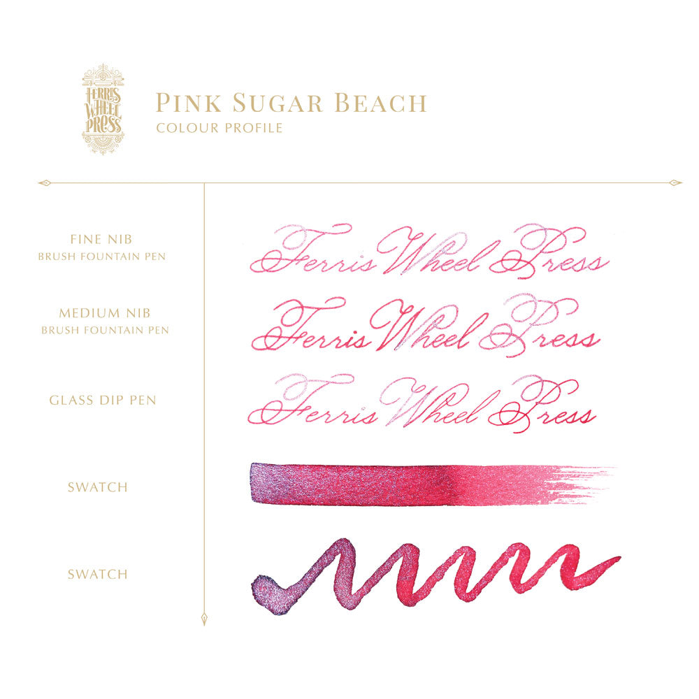 Ferris Wheel Press Fountain Pen Ink Pink Sugar Beach 38ml - Cafe Supply