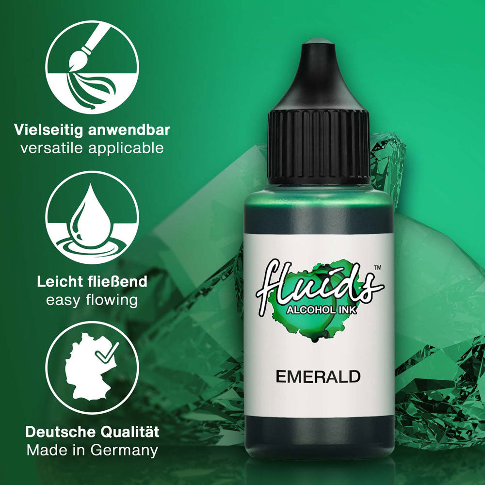 Octopus Fluids Alcohol Ink Emerald Green 30ml - Cafe Supply