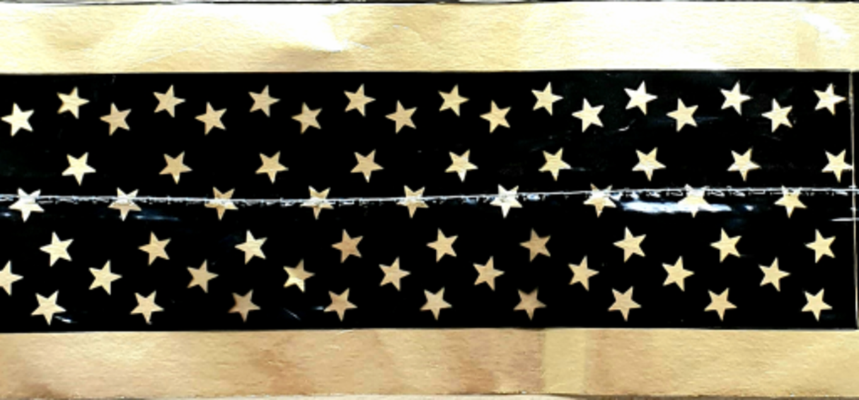 Cake Band Star Black/Gold 63mm (7m) - Cafe Supply