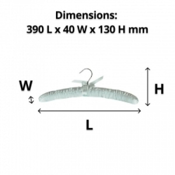 White Satin Hanger with Hook (100) - Cafe Supply