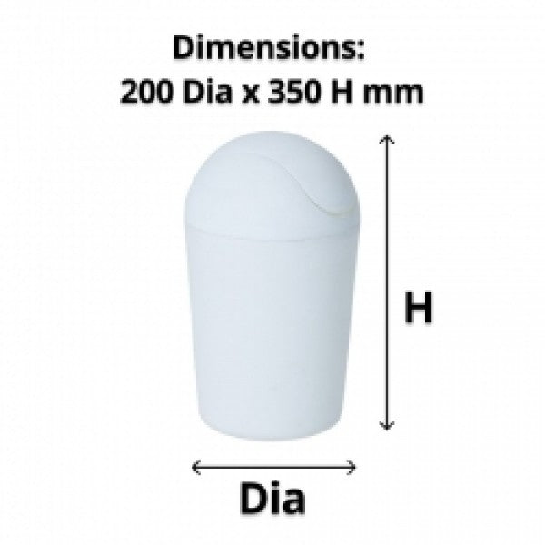 8L Bullet Bin Swing Top White - Cafe Supply