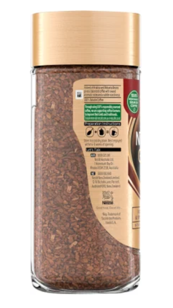 Nescafe Gold Original Medium Instant Coffee 100g - Cafe Supply