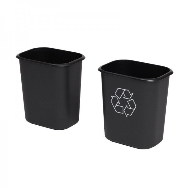 14L Rectangle Black Plastic Waste Bin - Cafe Supply