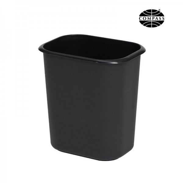 14L Rectangle Black Plastic Waste Bin - Cafe Supply