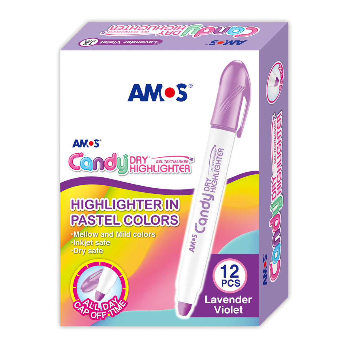 Amos Dry Highlighter Pastel Lavender Violet - Cafe Supply