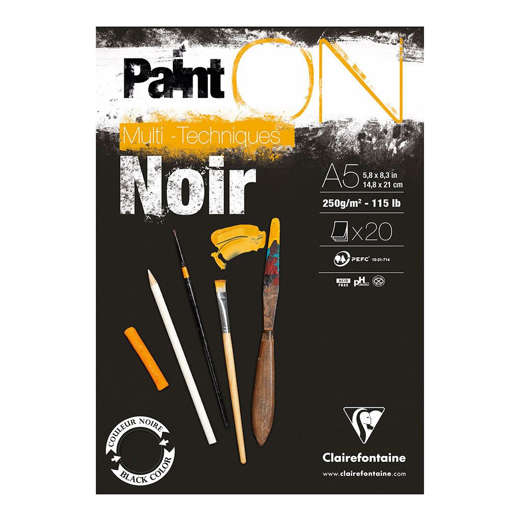 PaintON Pad Black A5 20sh - Cafe Supply