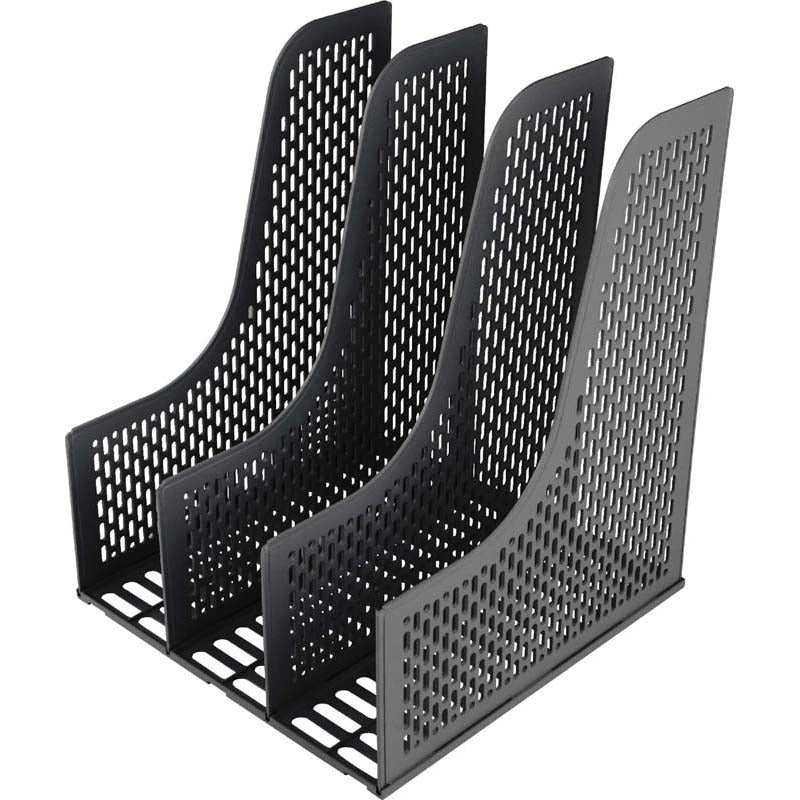 FM Magazine Holder Document 3 Grid Black Plastic - Cafe Supply