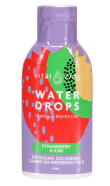 Vital Zing Water Drops Strawberry & Kiwi Flavour Enhancer 45ml - Cafe Supply