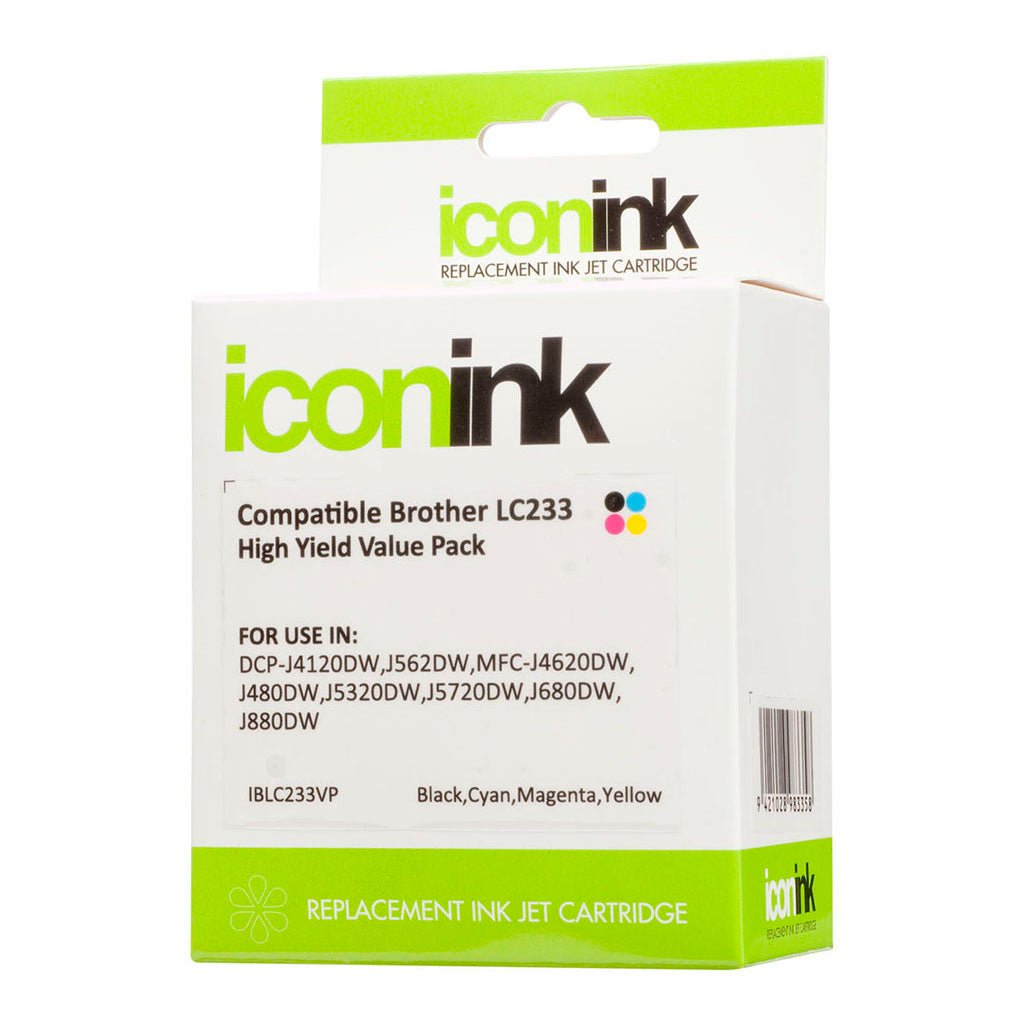 Icon Compatible Brother LC233 BCMY Ink Value Pack - Cafe Supply