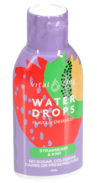 Vital Zing Water Drops Strawberry & Kiwi Flavour Enhancer 45ml - Cafe Supply