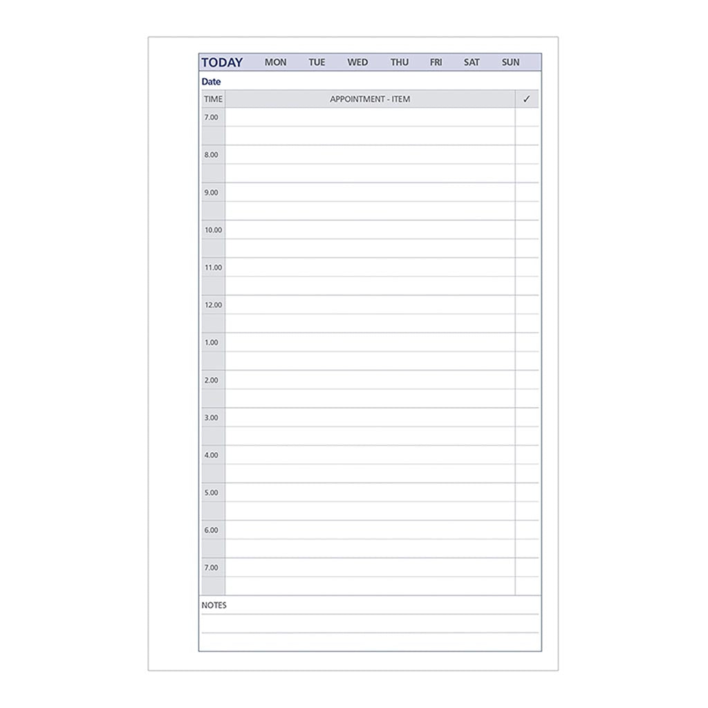 Debden Desk Dayplanner Refill Undated Day to a Page - Cafe Supply