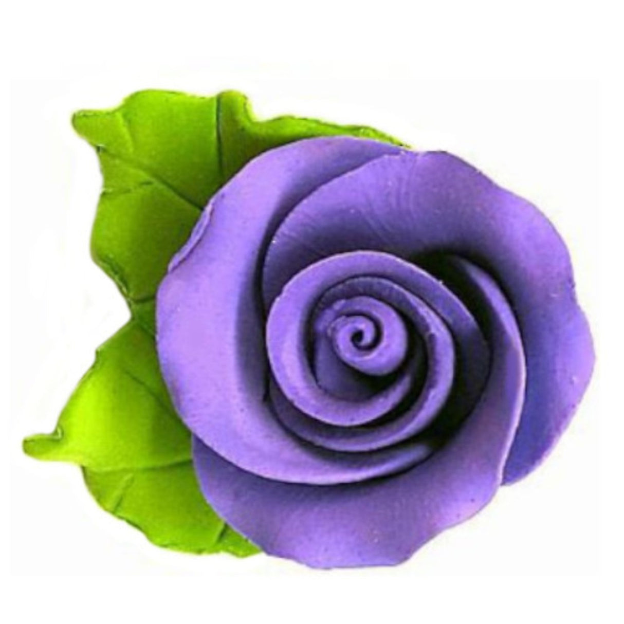 Icing 30mm Purple Roses With Leaf (144) - Cafe Supply