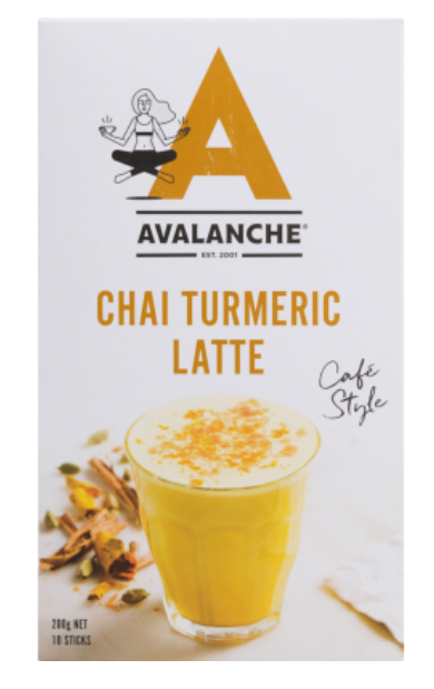 Avalanche Cafe Style Chai Turmeric Latte Sticks 10 x 20g - Cafe Supply