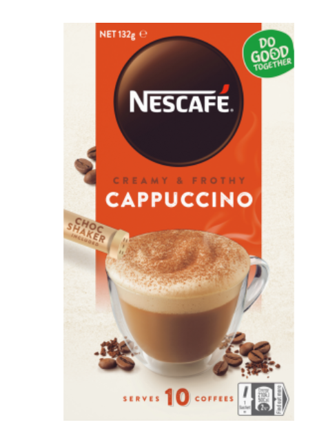 Nescafe Cappuccino Coffee Sachets 10pk - Cafe Supply