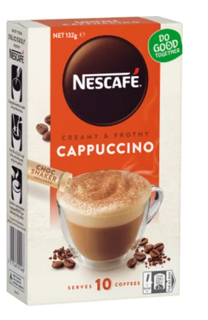 Nescafe Cappuccino Coffee Sachets 10pk - Cafe Supply