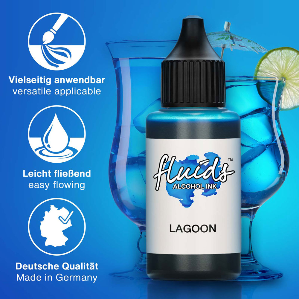 Octopus Fluids Alcohol Ink Lagoon Blue 30ml - Cafe Supply