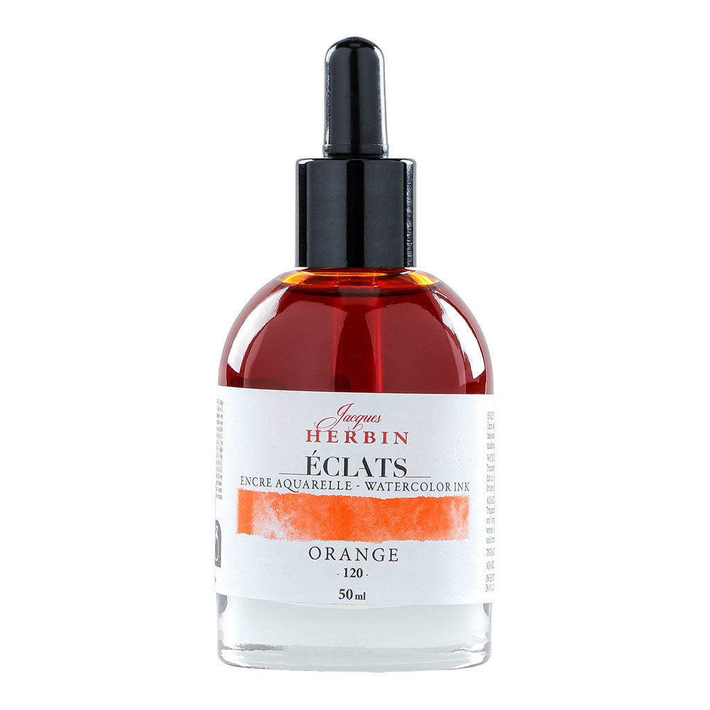 Jacques Herbin Eclats Watercolour Ink 120 Orange 50ml - Cafe Supply