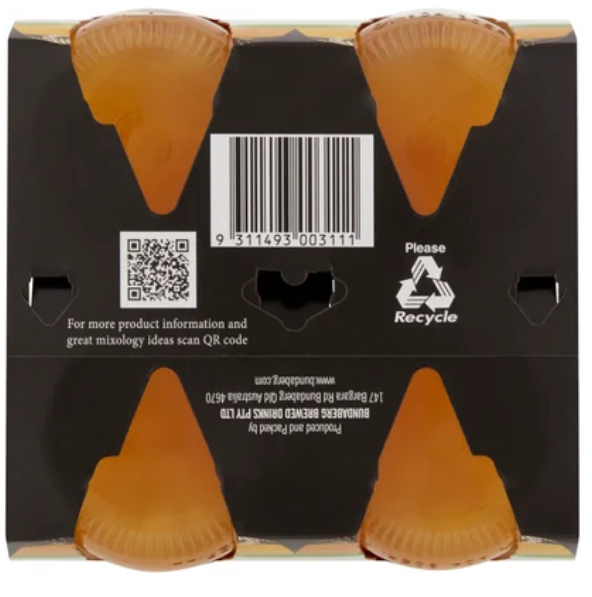 Bundaberg Tropical Mango Sparkling Drink 4 x 375ml - Cafe Supply