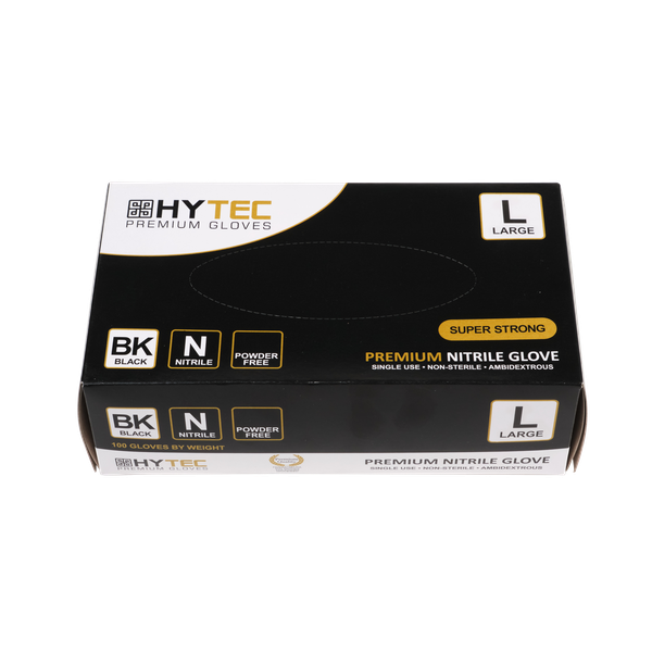 Hytec Black Nitrile Gloves, Powder Free - Cafe Supply
