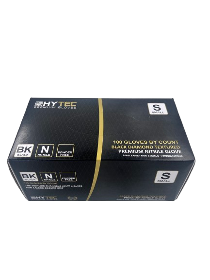 Hytec Black Textured Nitrile Gloves, Powder Free - Cafe Supply
