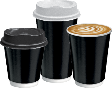 16oz (86mm Ø) Double Wall Coffee Cup | Black - Cafe Supply