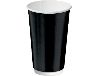 16oz (86mm Ø) Double Wall Coffee Cup | Black - Cafe Supply