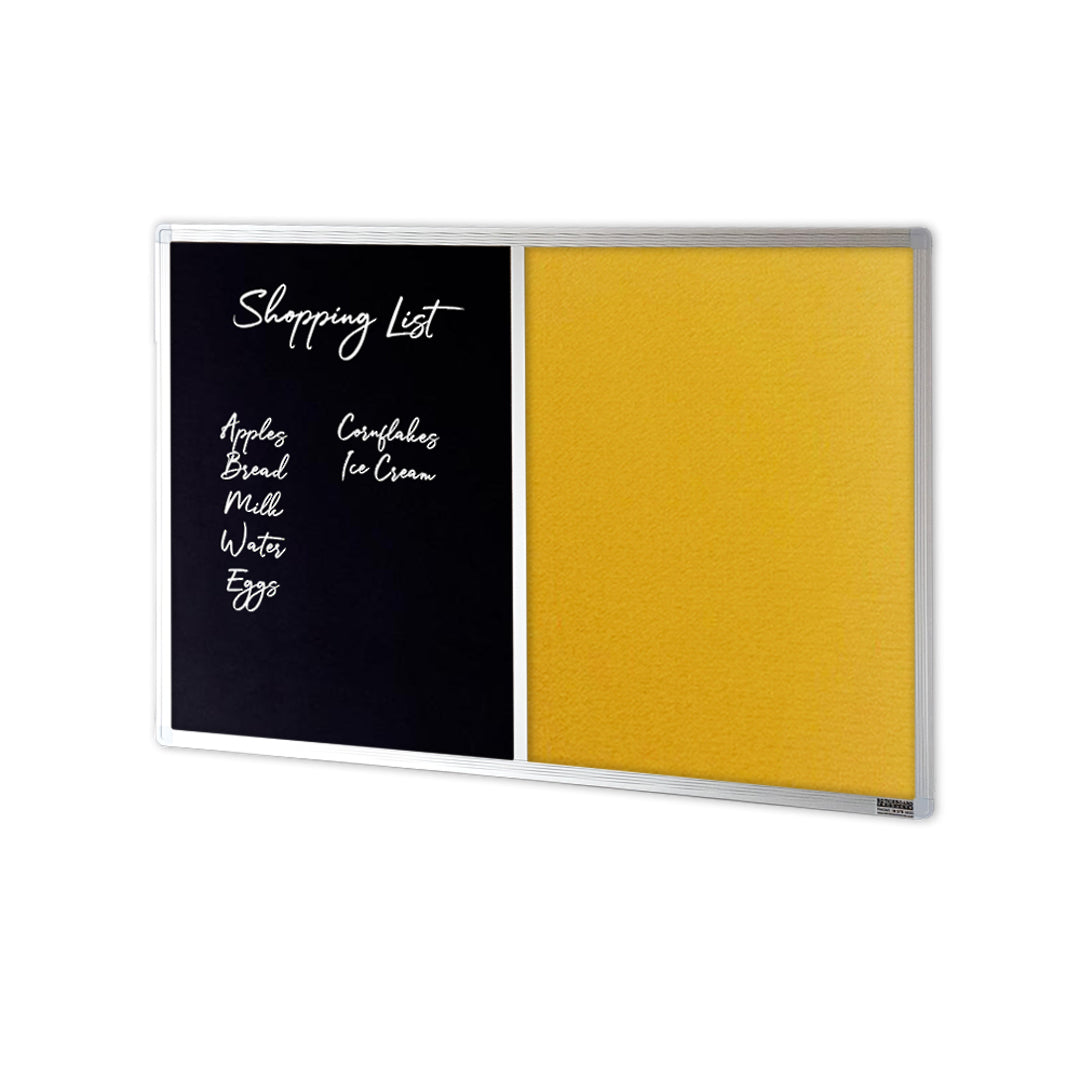 COMBIBOARD | Chalkboard + Brushed Fabric | Aluminium Frame - Cafe Supply
