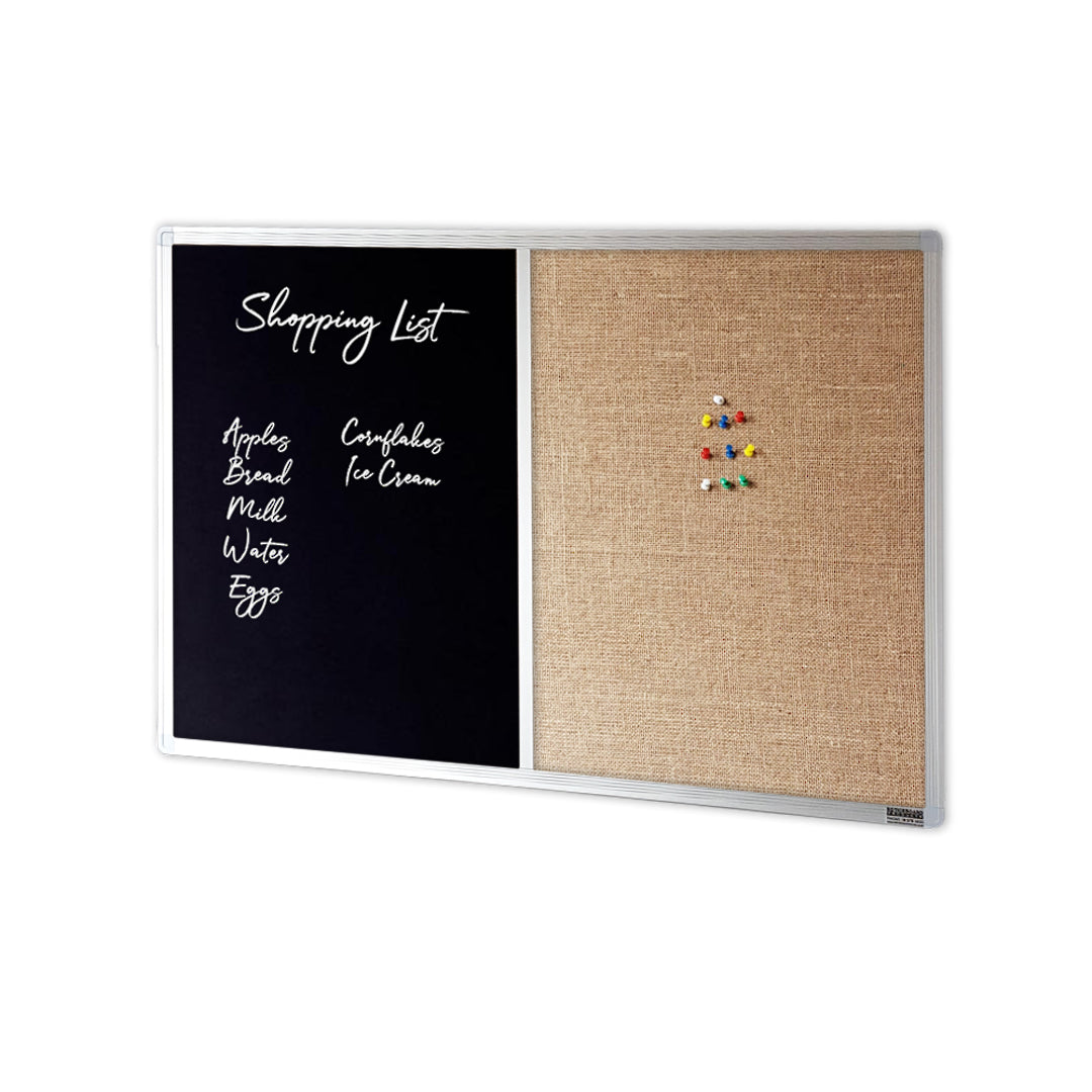COMBIBOARD | Chalkboard + Hessian | Aluminium Frame - Cafe Supply