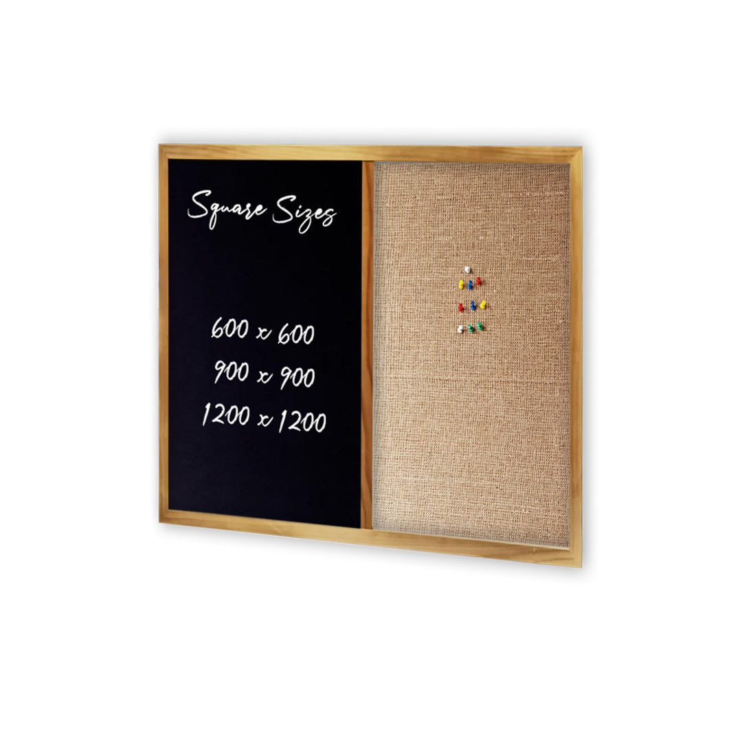 COMBIBOARD | Chalkboard + Hessian | Wood Frame - Cafe Supply
