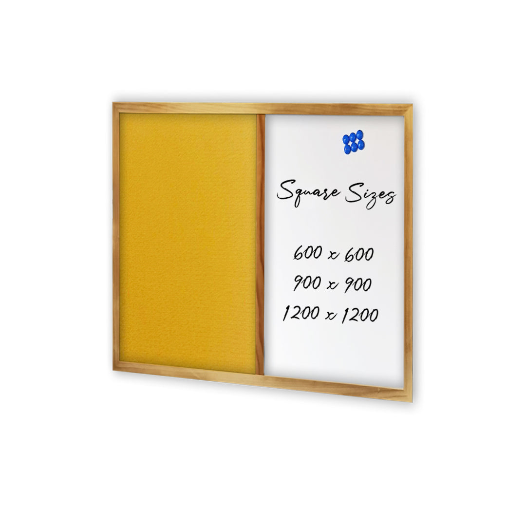 COMBIBOARD | Whiteboard + Brushed Fabric | Wood Frame - Cafe Supply