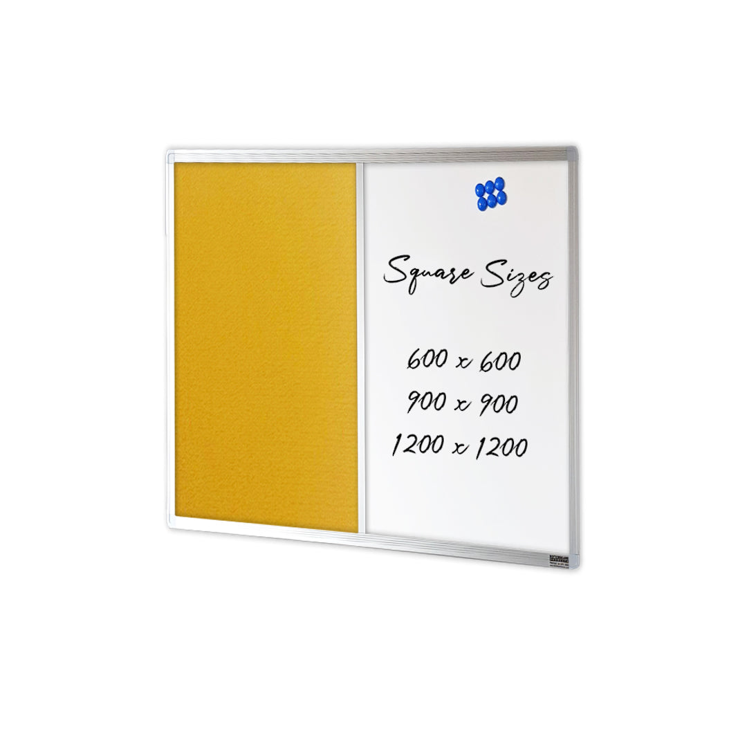 COMBIBOARD | Whiteboard + Brushed Fabric | Aluminium Frame - Cafe Supply