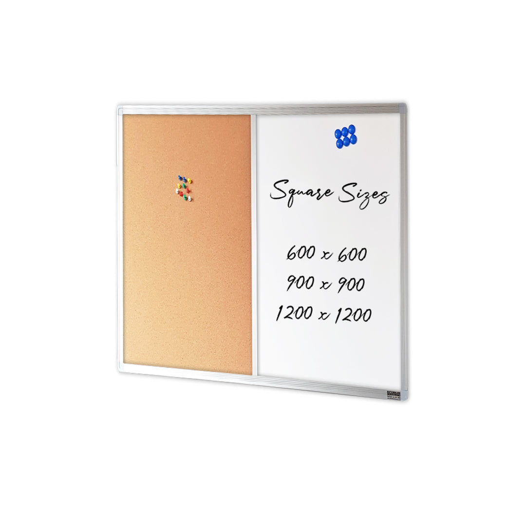 COMBIBOARD | Whiteboard + Corkboard | Aluminium Frame - Cafe Supply