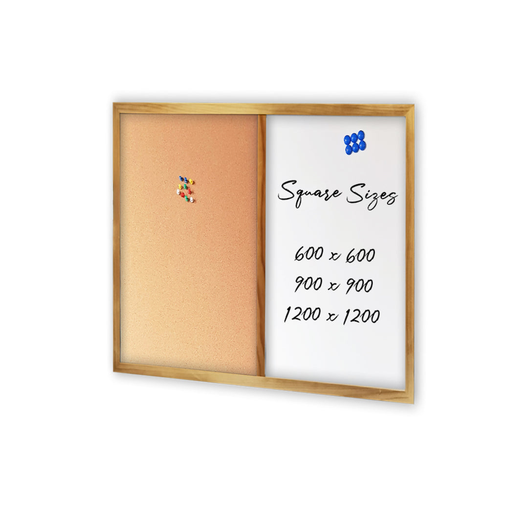 COMBIBOARD | Whiteboard + Corkboard | Wood Frame - Cafe Supply