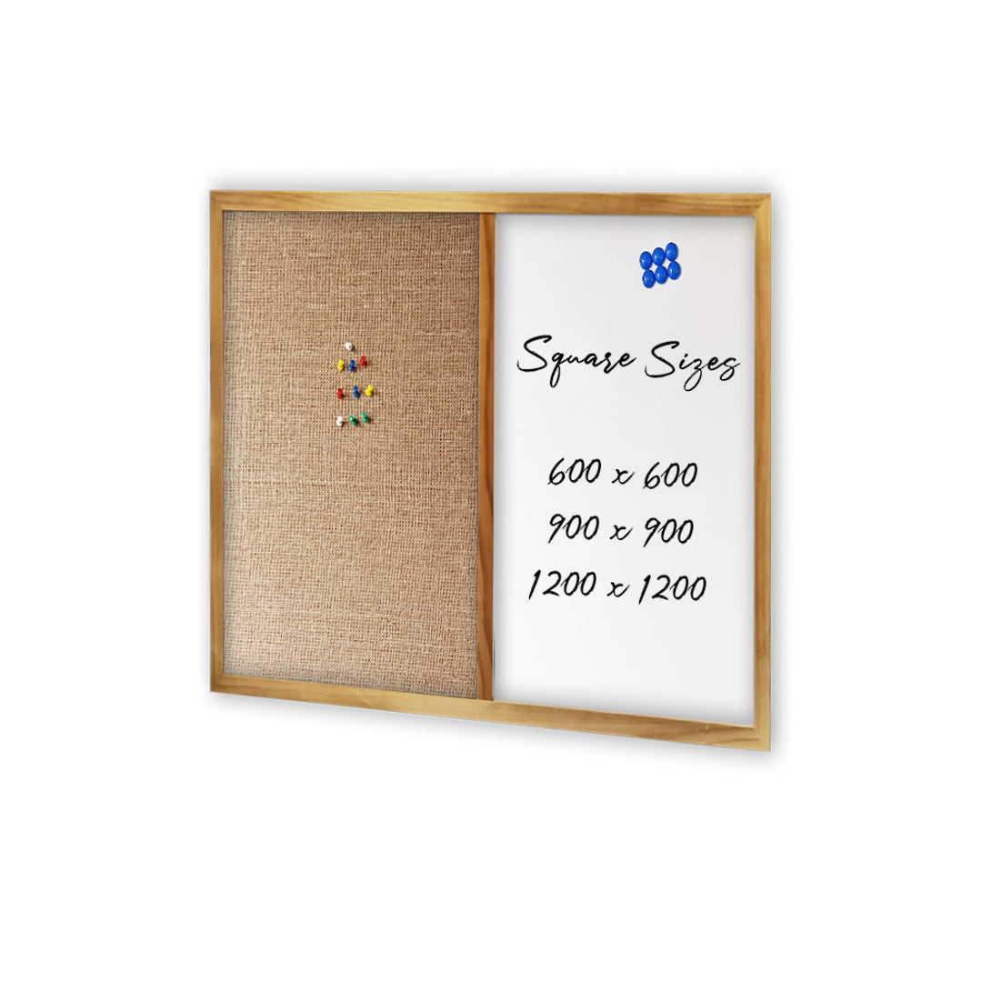 COMBIBOARD | Whiteboard + Hessian | Wood Frame - Cafe Supply