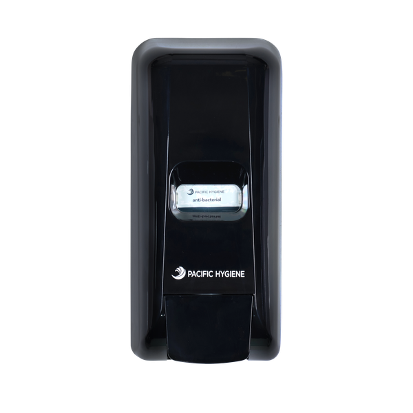 Pacific Hygiene 1L Soap & Sanitiser Dispenser - Black - Cafe Supply
