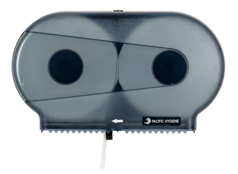 Pacific Hygiene Double Jumbo Toilet Roll Dispenser - Black - Cafe Supply