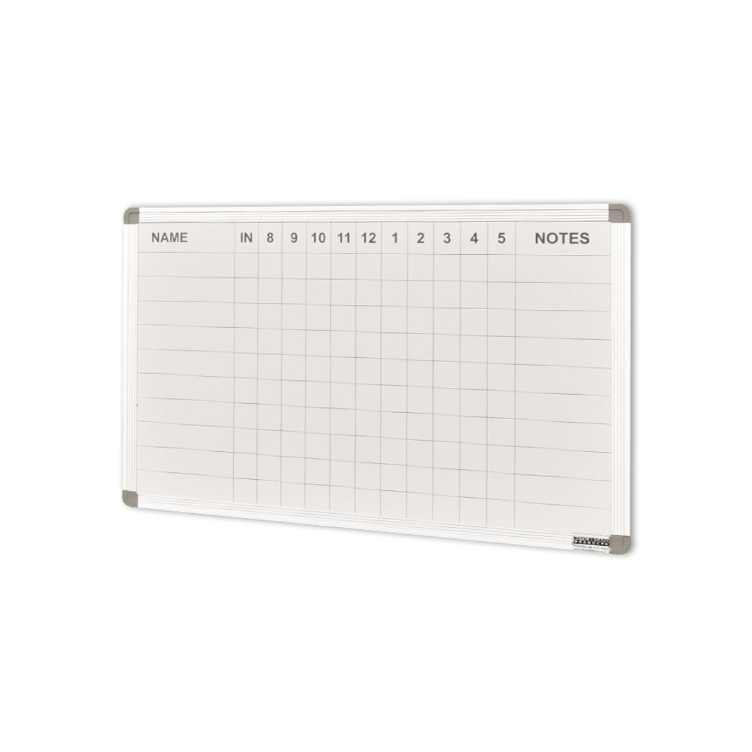 STAFF INDICATOR WHITEBOARD | 10 Names | 400 x 600mm | PORCELAIN - Cafe Supply