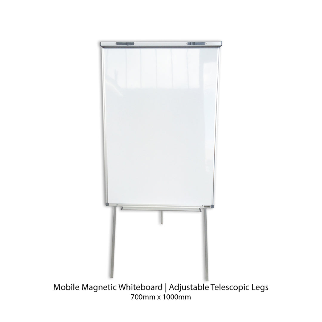 MAGNETIC WHITEBOARD | with FLIPCHART PAD | Adjustable Telescopic Legs - Cafe Supply