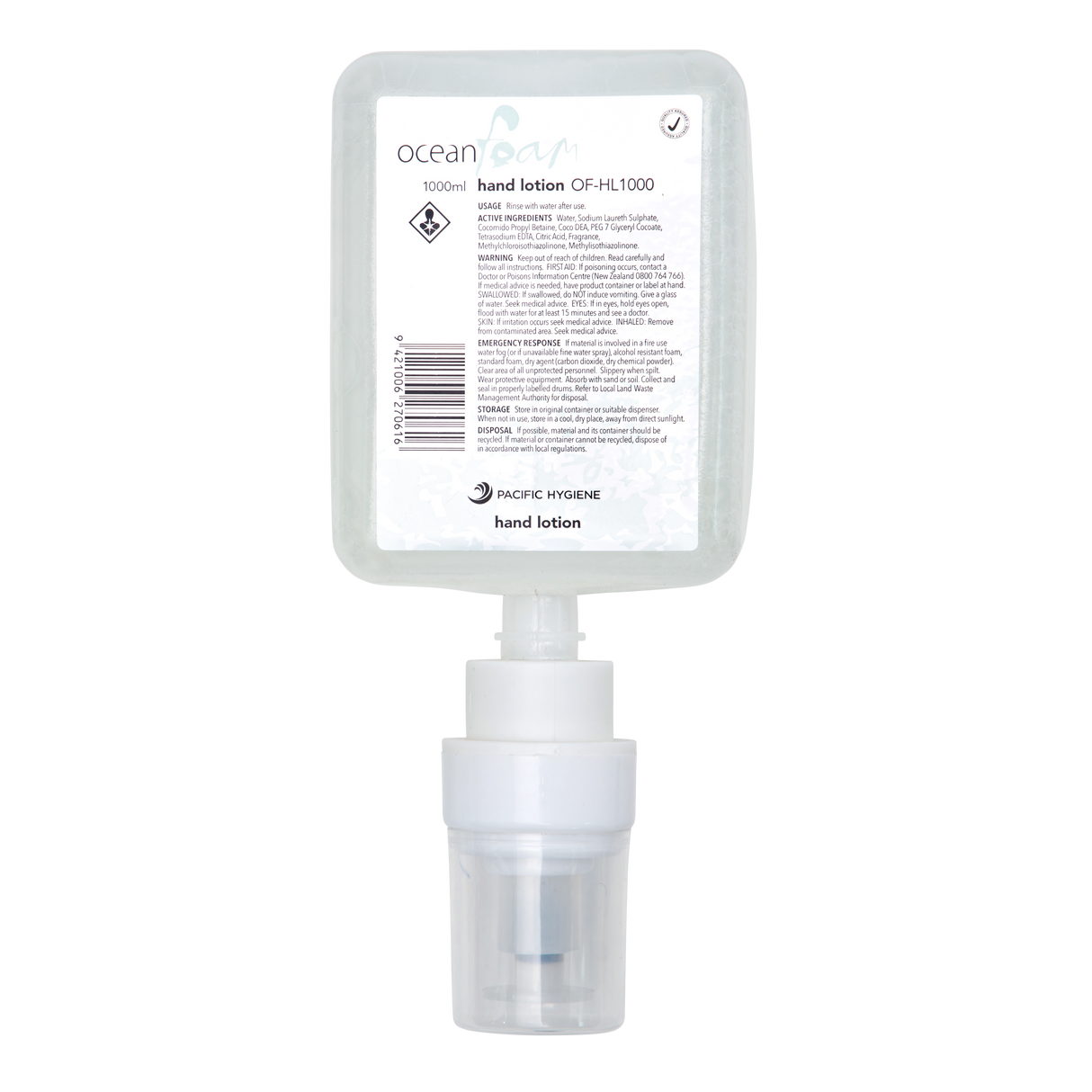 Ocean Foam Hand Lotion 1000ml - Cafe Supply