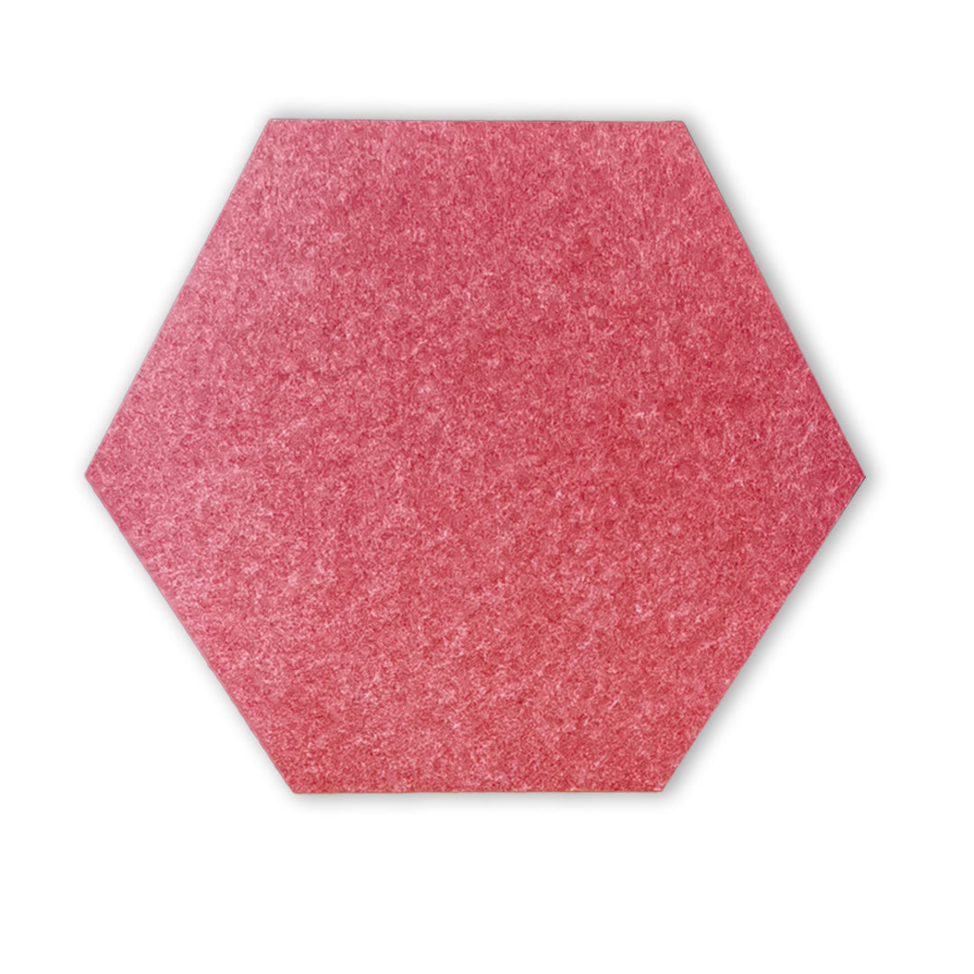 HEXAGON POLYESTER PINBOARD | 600x520mm | Ruby | 1pc - Cafe Supply