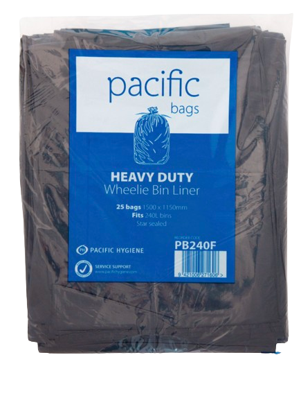 Pacific Wheely Bin Liner Black 240L - Cafe Supply