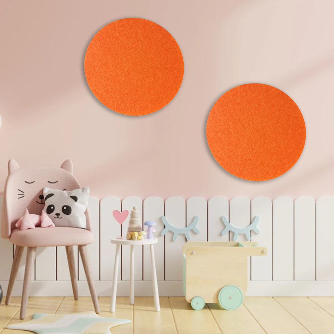 ROUND POLYESTER PINBOARD | 600mm | Orange - Cafe Supply