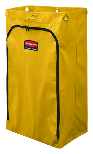 Rubbermaid Janitorial Cleaning Cart Vinyl Bag 90L Yellow - Cafe Supply